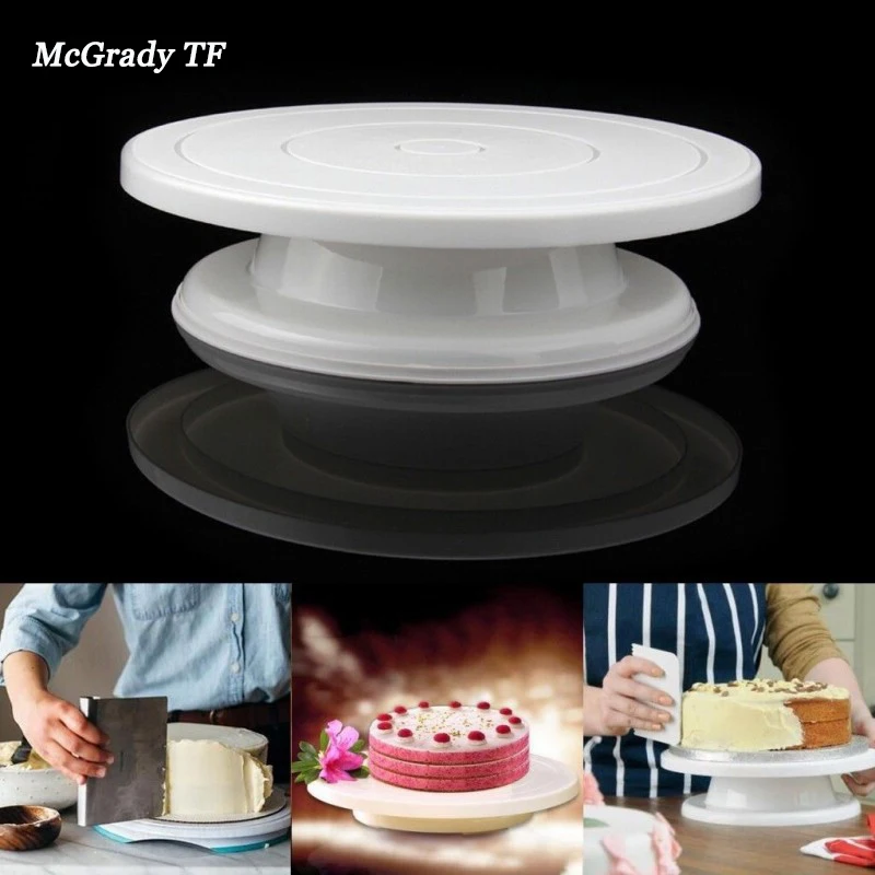 Поворотная пластина для торта, вращающаяся 28 см, для торта, Sugarcraft, утолщенная Поворотная подставка для украшения, платформа, поворотный стол, инструменты для выпечки