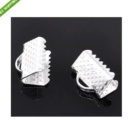 

Free shipping -Jewelry Findings Silver Plated Textured End Caps Crimp Beads 13mm,sold per packet of 300