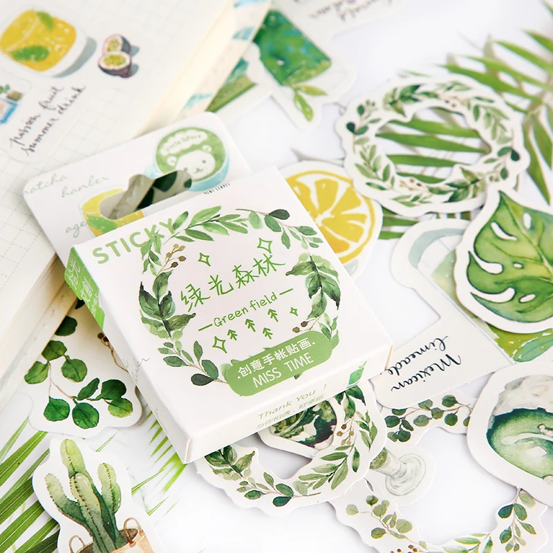 46pcs/lot Mint Summer Forest Mini Paper Sticker Decoration Diy Ablum Diary Scrapbooking Label | Канцтовары для офиса и дома