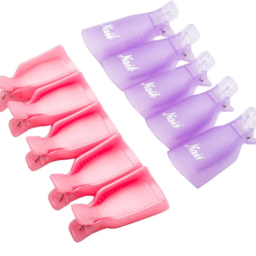 

Nail Art Remover Gel Polish Soakers UV Nail Degreaser Polish Wrap Tool Reuseable Nails Soak Off Cap Clip Manicure Tools GJ3006