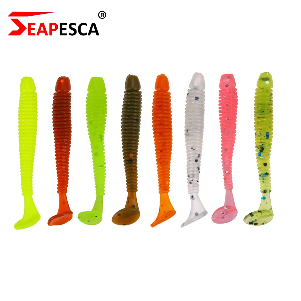 SEAPESCA 10 шт./лот джиг глава мягкие приманки 45 мм 0 8 г силиконовый червь Shad яркие Grubs