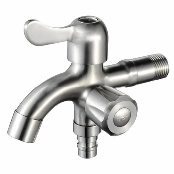 

Stainless Steel Single Cold Washing Machine Faucet with 2 Water Spouts G1/2 Connect Bidet Faucet Water Tap Kitchen Bibcocks