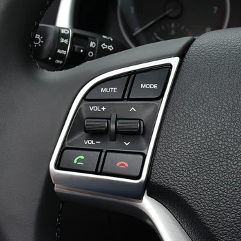 

2Pcs/set Car Steering Wheel Sequins Cover Interior Decoration Trim For Hyundai Tucson 3th 2015 2016 LHD ABS Accessories