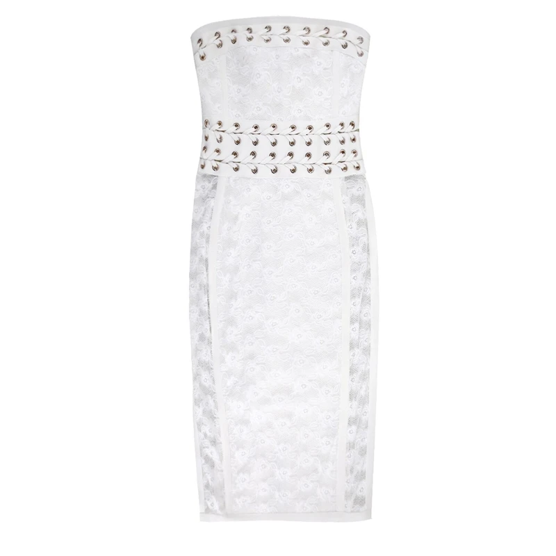 Dalla Vestito Donna Sera Fuori Off Spalline Partito Sexy Bodycon Celebrity Bianco Senza Spalla Fasciatura Vestiti 2018 Scava Di Pizzo Maniche wz8CqF