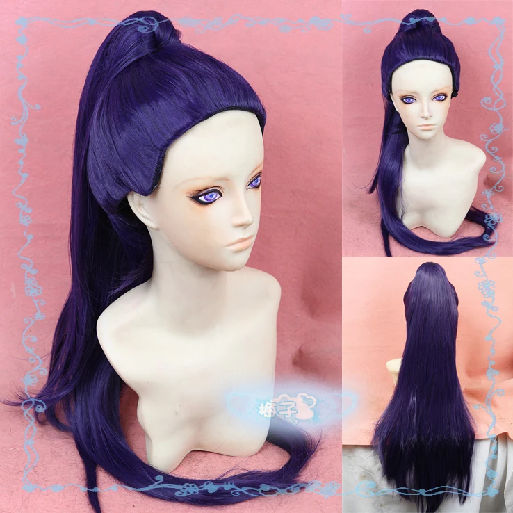 Парик для косплея OW Widowmaker / Amelie Lacroix длиной 100 см темно фиолетовый с зажимом