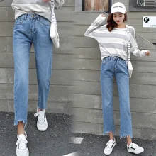 XS-XL, женские осенние джинсы в Корейском стиле, женские джинсы с завышенной талией, s(C1806