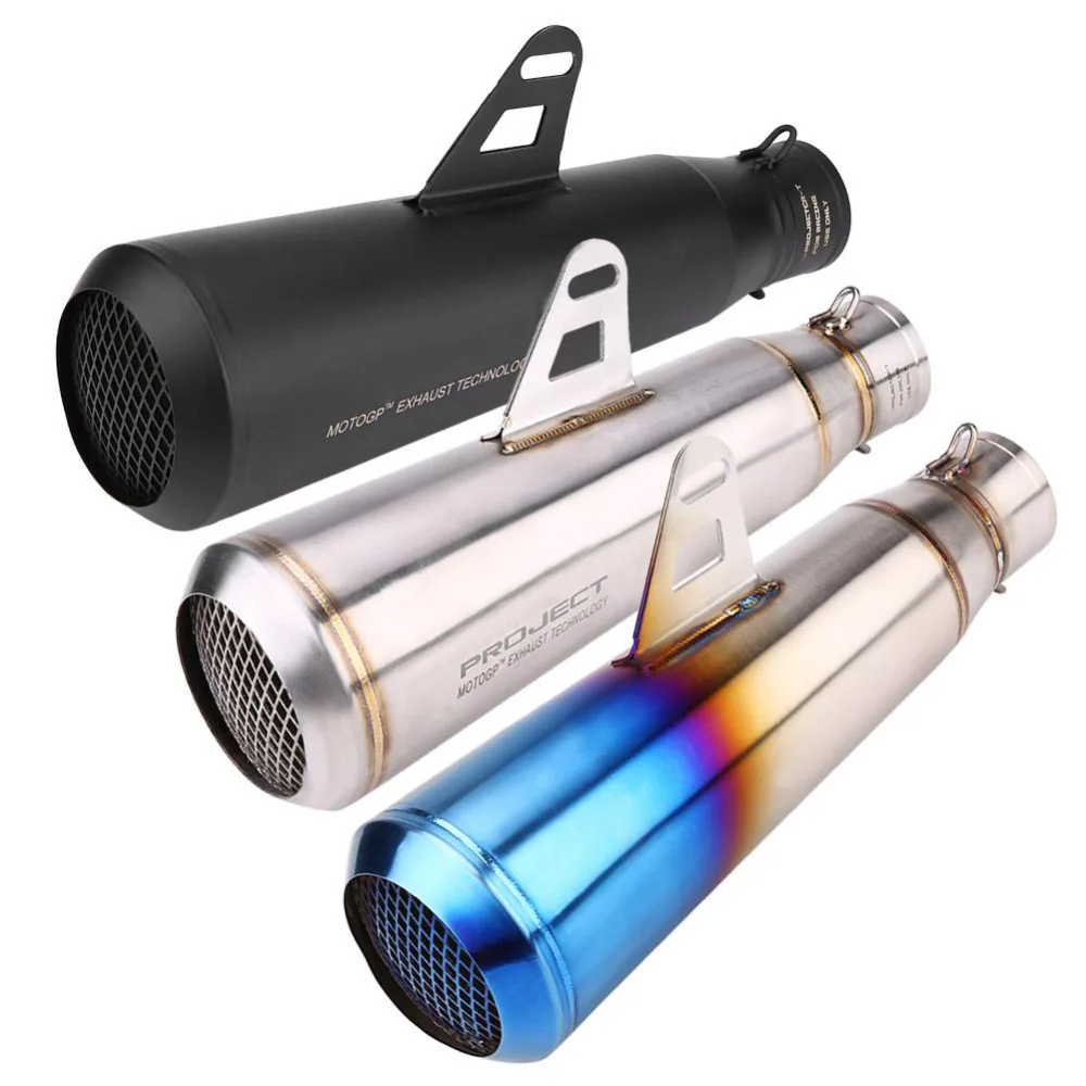 

51mm Motorcycle Modified Exhaust Muffler Pipe Slip-On Pipe Fit for Kawasaki Honda Yamaha 3 Colors New Universal ATV Dirt Bike