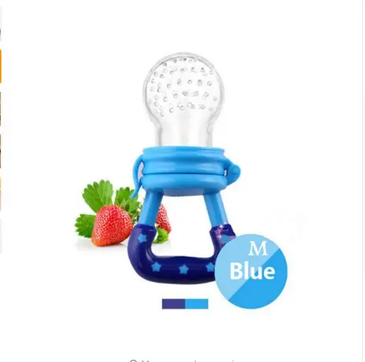 Детское питание, соска для кормления, принадлежности для кормления фруктов, силиконовая соска, мягкий инструмент для кормления, силиконовая соска для детей - Цвет: Pacifier Blue M