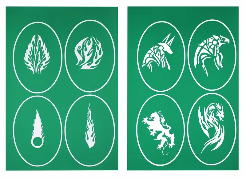 OPHIR 107 узоры многоразовые временные трафареты татуировки для боди-арта аэрография набор буклетов татуировки_ STE27