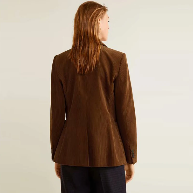 YNZZU Vintage Single Breasted Corduroy Blazer Women 2019 Spring Elegant Women Blazers and Jackets Loose blazer feminino YO763