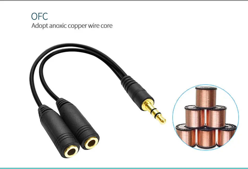 3.5mm Jack Male to 2 Female Headphone Splitter Audio Cable 3.5mm Splitter Adapter Aux Cable for iPhone Samsung MP3 Playe (8)