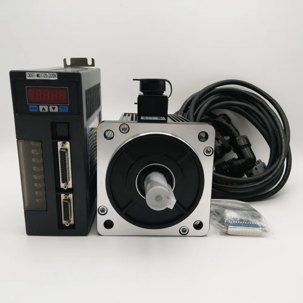 2kw 7.7Nm 220v AC Servo Motor Controller Kit 2500r/min NEMA52 130mm