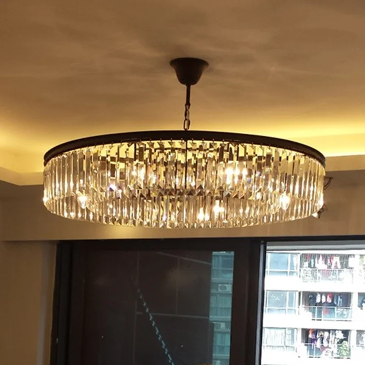 Американский RH стеклянный Хрустальный Потолочный подвесной светильник, светодиодный Круглый круглый потолочный светильник для гостиной, столовой, ретро
