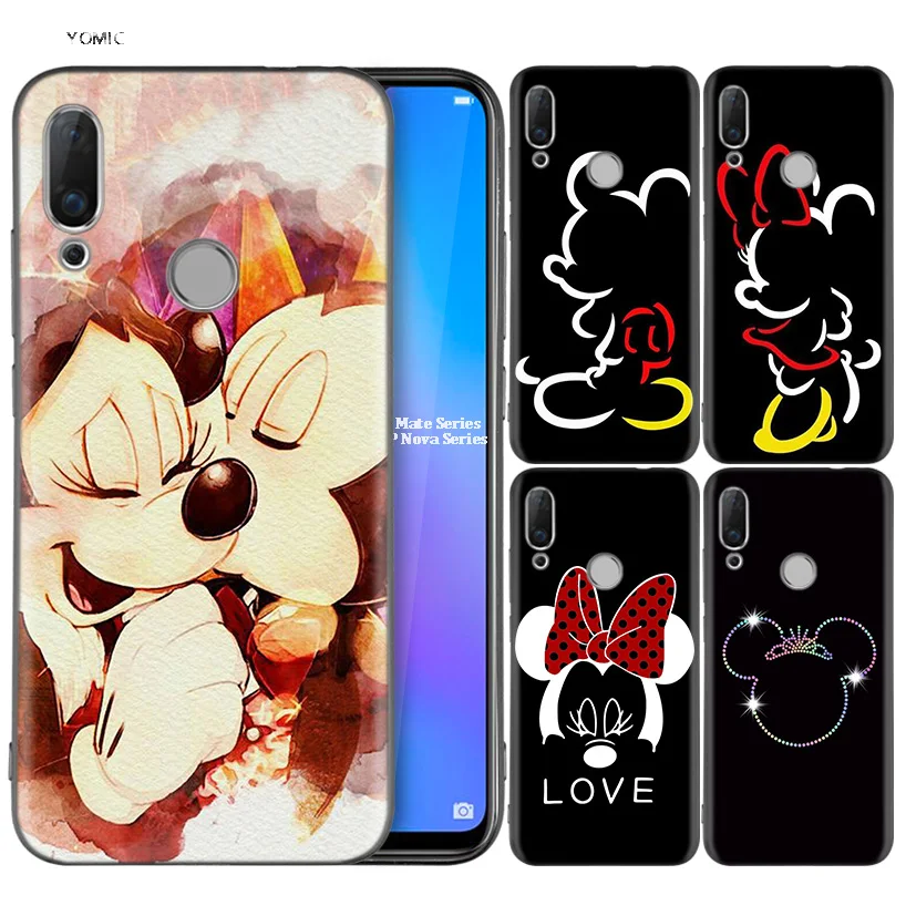 

Silicone Coque Case for Huawei P30 P20 P10 P9 Mate 20 10 Lite Pro Nova 3i 4e 3E P Smart 2019 2018 Plus Kissing Lovers Mickey Min