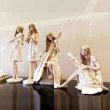 Beautiful music beauty Resin People miniature figurines Arts and Crafts Kawai Girl birthday gift wedding home