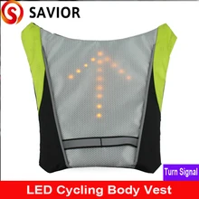 Спаситель светодиодный световой сигнал поворота тела жилет Индикатор дистанционного управления светодиодные фонари для велосипеда для рюкзак для пешего туризма езда на велосипеде кемпинг