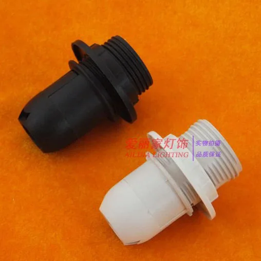 

10PCS CE certification E14 lamp black white cap half-tooth cassette small screw lamp holder Lighting Accessories diy