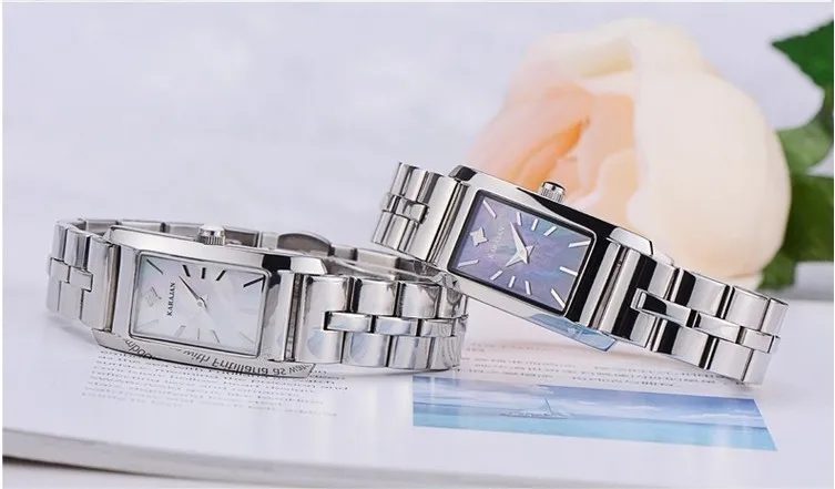 Бизнес Стиль женское платье часы бренд нержавеющая сталь кварцевые наручные часы Натуральный корпус аналоговые сапфировые часы NW1478