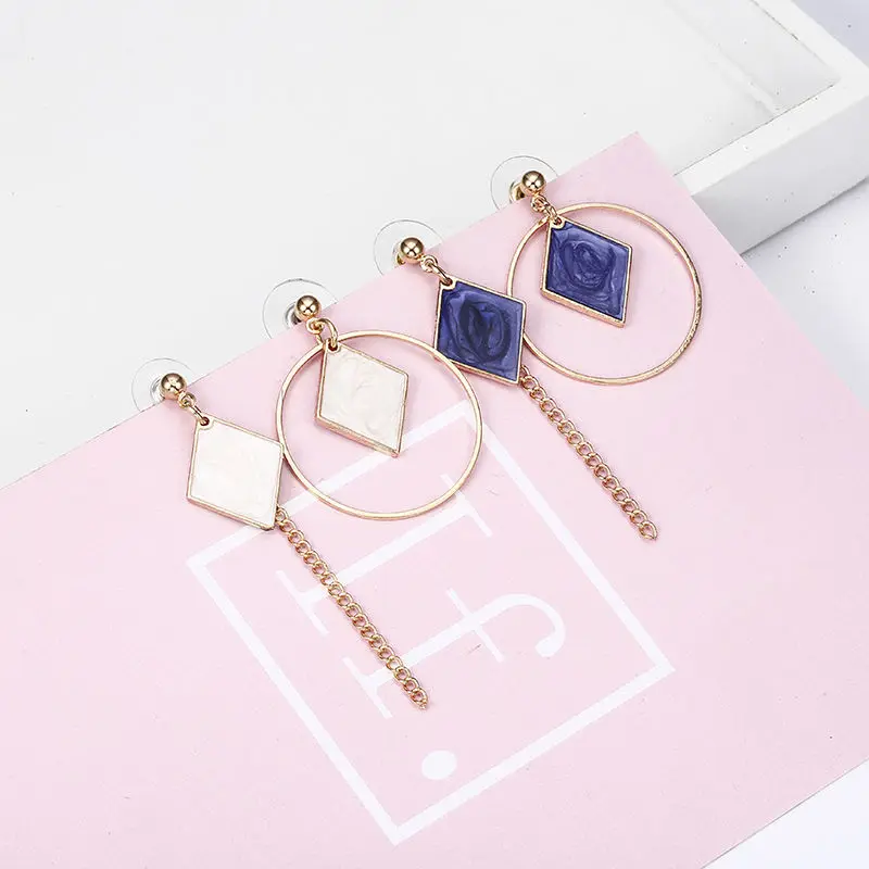 

fashion geometric earrings for women jewelry long circle earrings female Square Round Drop Acrylic earring Asymmetric Earrings