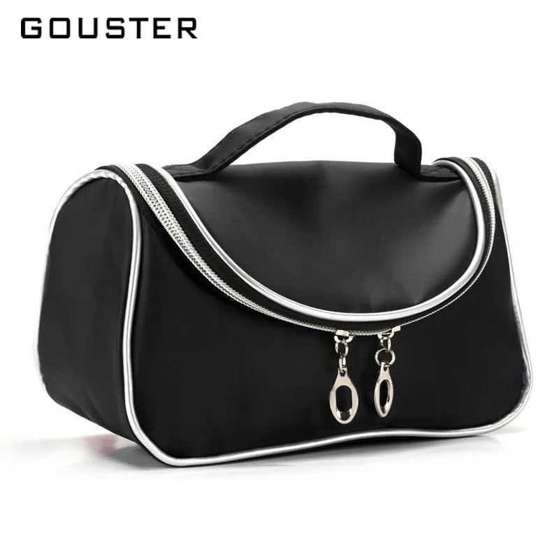 النساء أسود التجميل حقيبة أزياء متعددة الوظائف تجميل ضد الماء الحقيبة حقيبة مستحضرات تجميل المحمولة السفر المنظم حقائب تعزيز