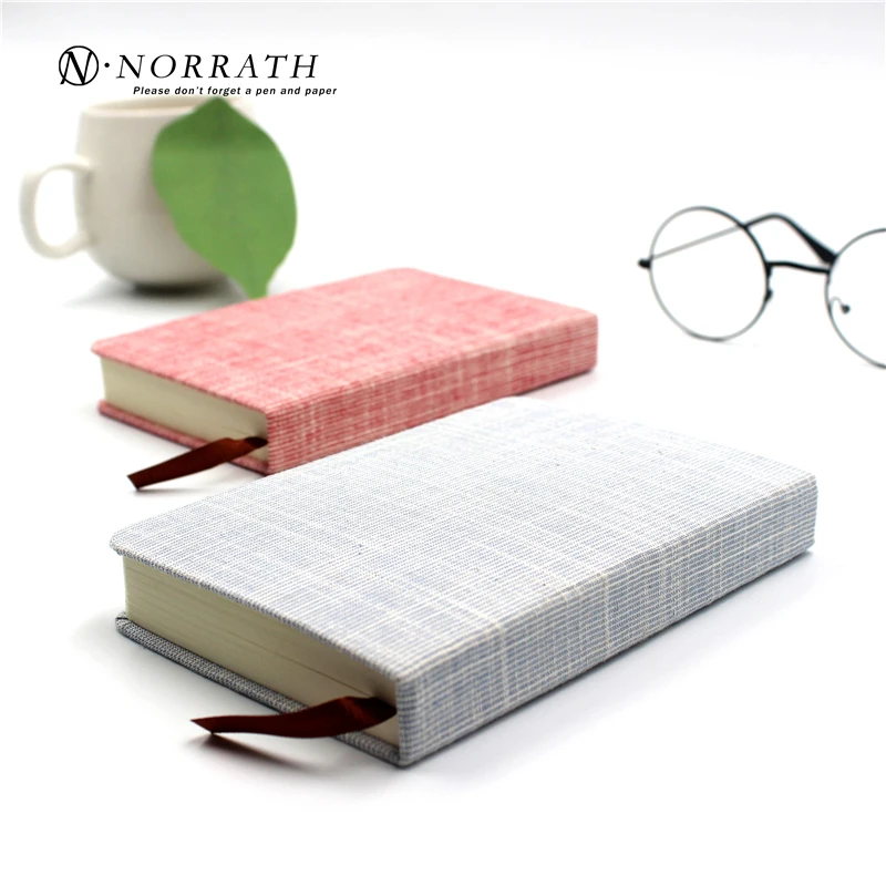 NORRATH A6 Kawaii Cute Stationery Small Fresh Linen Notebook Solid Color Cloth Memo Pad Office School Gift Supplies Notepad