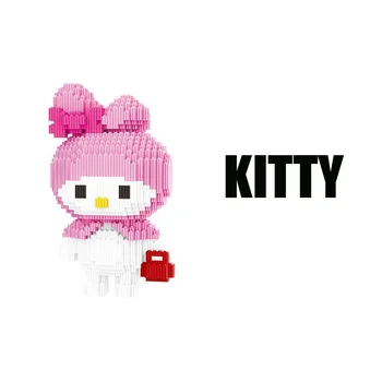 

Classic cartoon figures Hello kt cat micro building brick Melody kitty rabbit Connecting Block assemable toys for girls gift