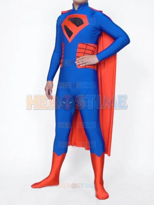 Superman Costume Red & Blue Spandex full body Superman Suit Superhero