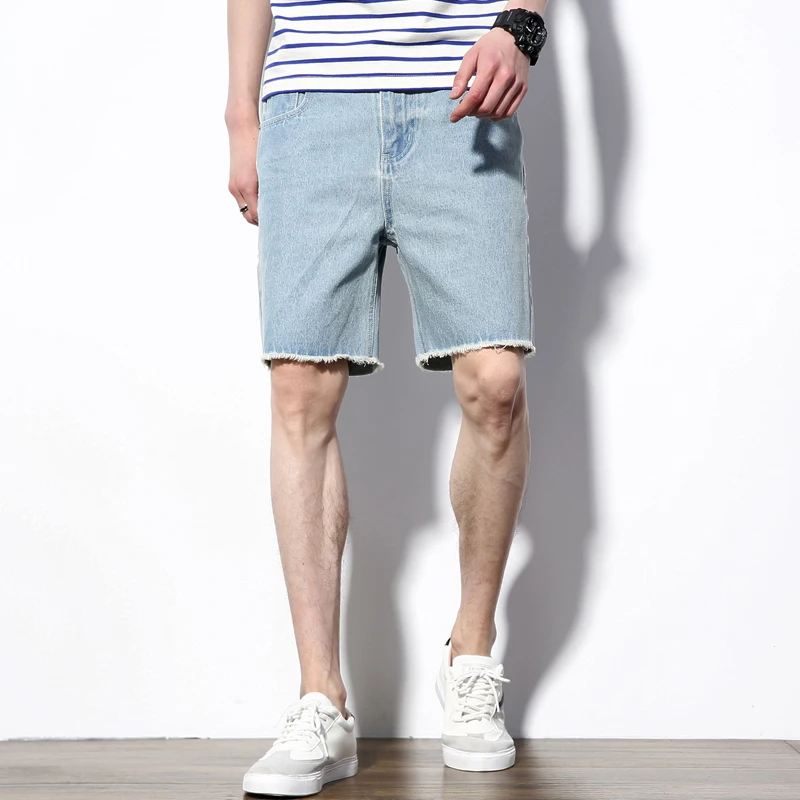 Mens Shorts Cotton Casual Solid Denim Shorts Male High Quality Summer