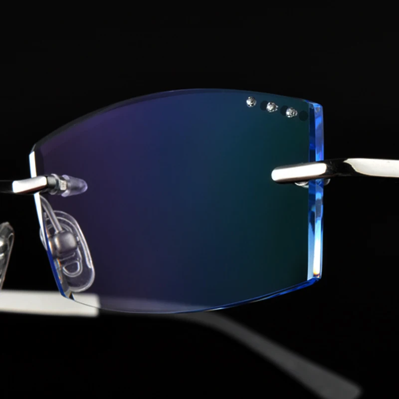 

Men's fashion eyewear, trimming diamond titanium rimless glasses, ultra-light ultra-brake wear shatterproof, Eyeglasses 83