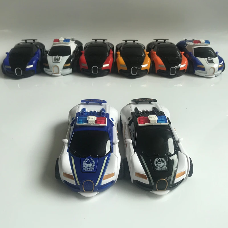 One-key Police Deformation Car Toys Super racing car Automatic Transform Robot Plastic Model Amazing kids Funny Toys