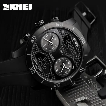 

SKMEI New Mens Outdoor Sports Watches Fashion Brand 3 Time Multifunction Digital LED Military Wristwatches Relogio Masculino