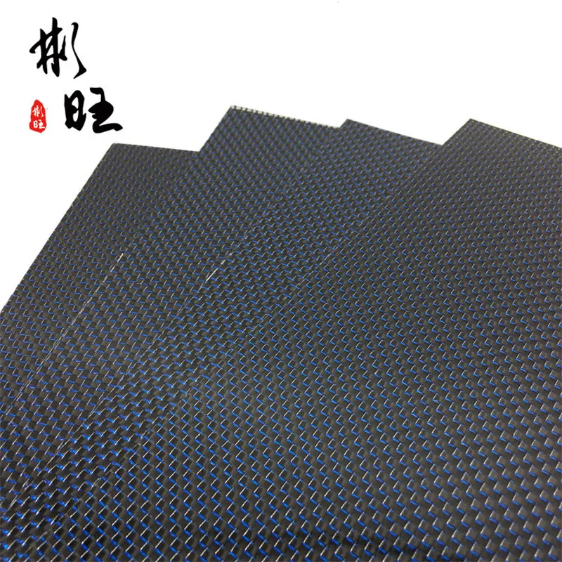 3k plain carbon fiber plate high hardness composite material light blue wire black + kevlar | Игрушки и хобби