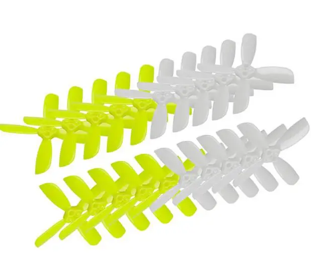 

10 Pairs Kingkong 2035 4-blade Propeller CW CCW 1.5mm Mounting hole Bright Green and White for 1103/1104 motor