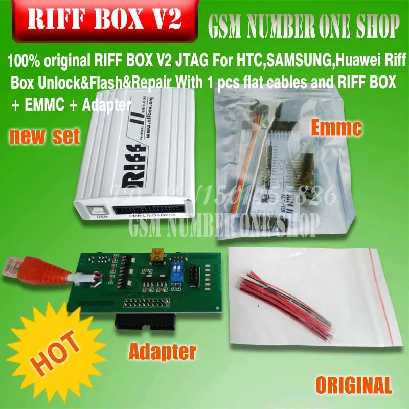 

100% original RIFF BOX JTAG For HTC,SAMSUNG,Huawei Riff Box Unlock&Flash&Repair With flat cables and RIFF BOX EMMC Adapter