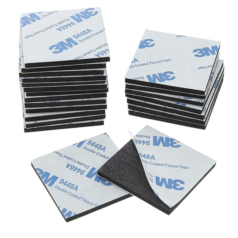 

50PCS 40*40*3mm Strong Double Sided Black Foam Tape Pad Mounting Rectangle Adhesive Hot