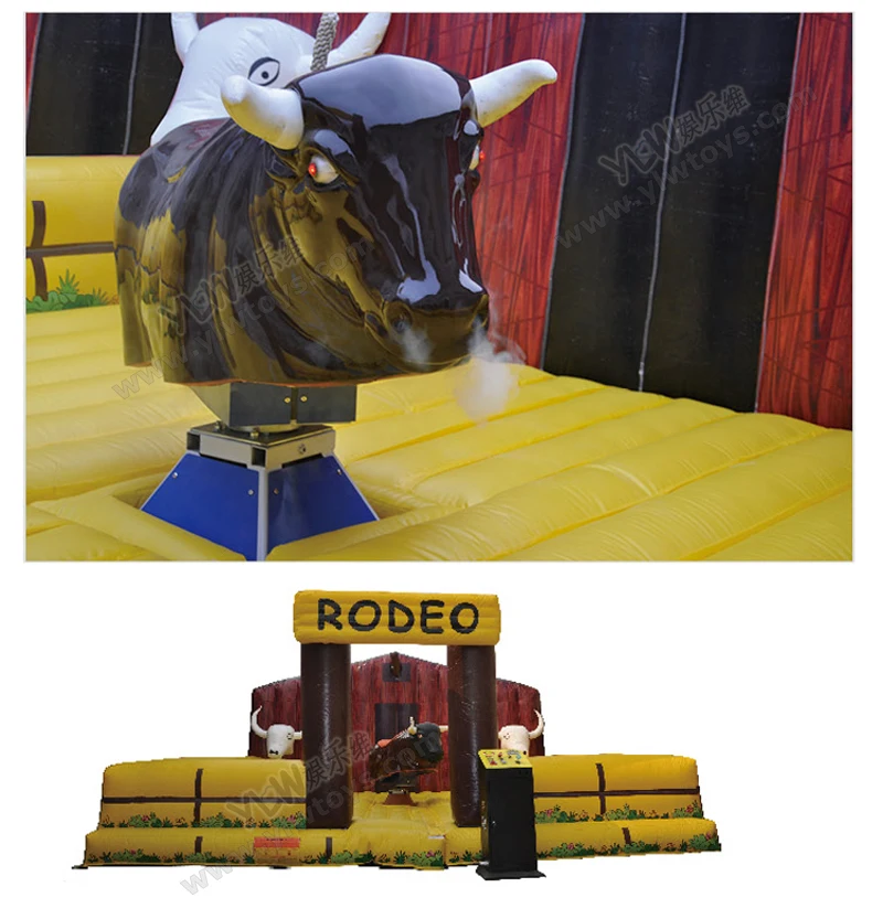 5*5m Inflatable Rodeo Bull Game Deluxe Mechanical Bull Games Customized