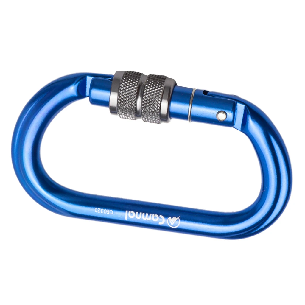 Perfeclan Rock Screw Gate Auto Locking Carabiner Climbing Safety D Type Hook Aluminum Auto Lock Screwgate D Carabiner