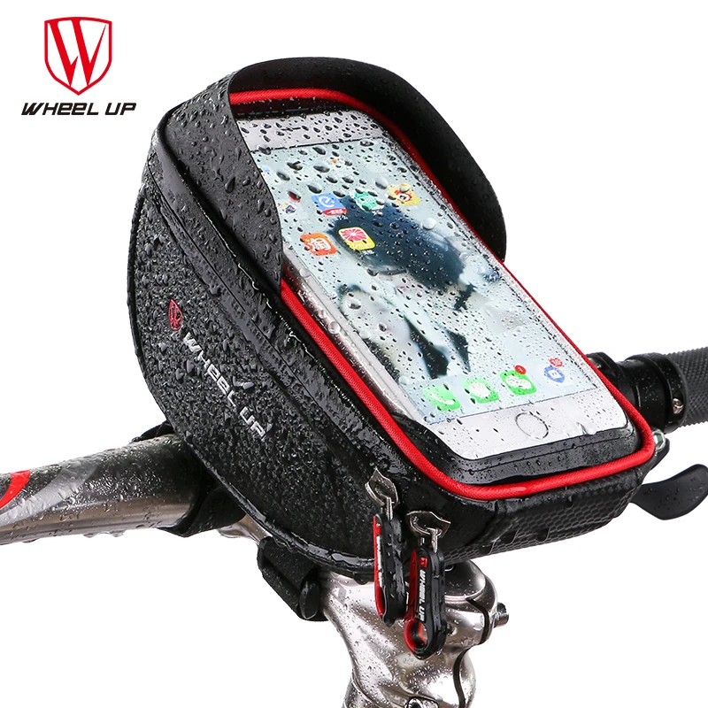 

WHEEL UP Waterproof Bicycle Front Bag MTB Road Bike Top Tube Frame Handlebar Touch Screen Bag 6 inch Cycling Pouch phone Bag