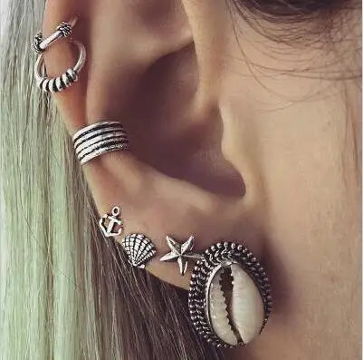 Fashion 2019 Natural Sea Shell Drop Earrings For Women Colorful Painted Shell Beads Pendant Earring Summer Beach Jewelry Brincos SHBE-E05