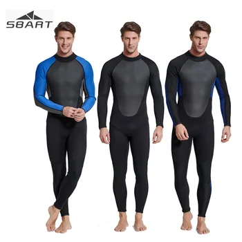 

Sbart Male Mens 3 mm Long Sleeve Wetsuit Surf Spearfishing Swimwear Scuba Diving Jumpsuit Keep Warm Nylon Sunscreen Steamer Suit