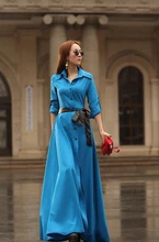 New arrival summer style brand bohemian blue long dresses vestidos plus size women queen clothing Travel holiday casual dress