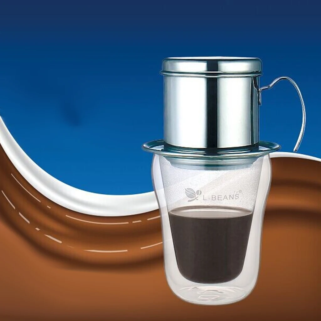 1pc Pot Stainless Steel Vietnam Coffee Maker Drip Filter Maker Brewer 7.5cm