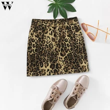 Womail short skirts for women Women's summer bag hip skirt fashion short skirt leopard print new Summer Leopard Skirts J25