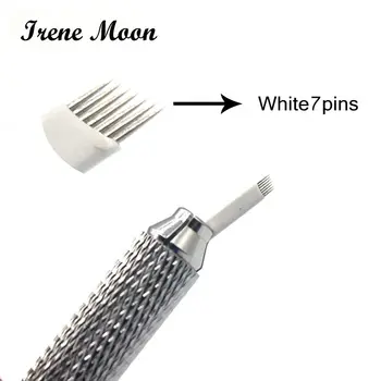 

10pcs Laminas Microblading Needles Bevel 7 Pins Eyebrow Tattoo Needles Permanent Makeup Tebori Emboridery Microblades