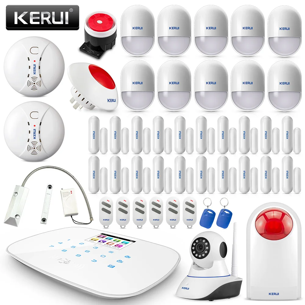 

KERUI G19 Alarm System Security Burglar Smoke Alarm Door Contact Motion Sensor Smart Home Wireless RFID Card For Home Garage