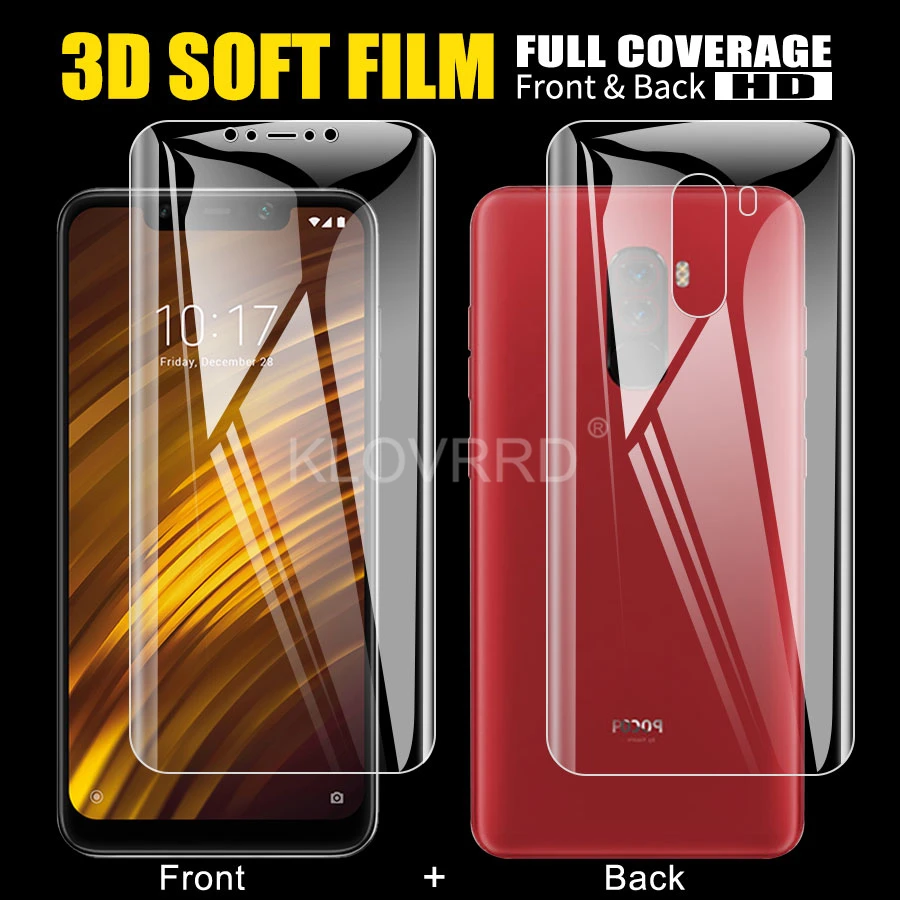 

Front Back Cover Screen Protector For Xiaomi Mi 9 9T SE A2 Lite poco Pocophone F1 Redmi K20 note 7 6 5 pro Hydrogel Film Sticker