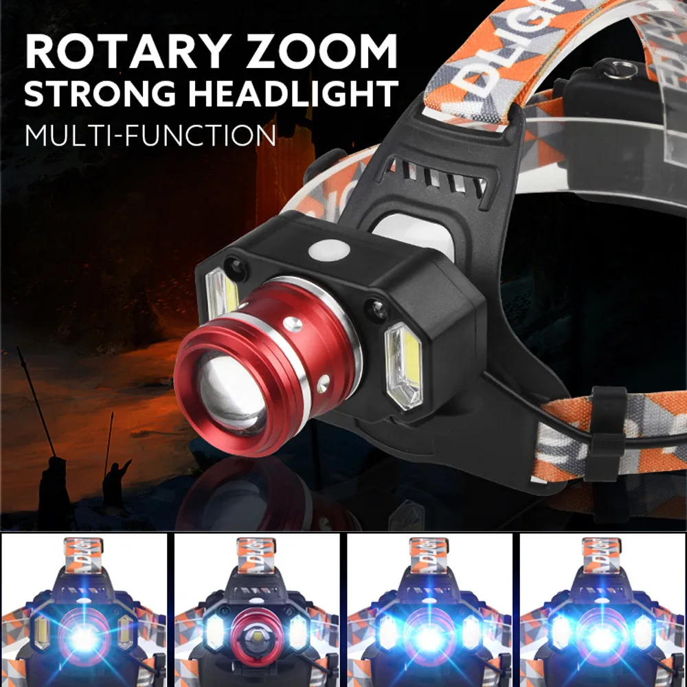 Новинка Высокое качество 15000LM 1x XM-L T6 LED 2xcob Перезаряжаемый 18650 налобный фонарь