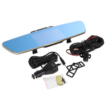 

4.3" Car Rearview Mirror FHD 1080P Camera DVR Das Cam Dual Lens Camera DVR Video Recorder 140 degree lens Night Vision