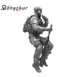 Dongzhur 1/35 современный американский Commando Rest Смола Солдат Diy собранные игрушки ручной способность Training смолы полное тело изображения