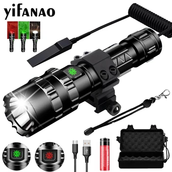 

2000Lums Tactical Flashlight LED Scout L2 Ultra Bright Hunting Fish Light USB Rechargeable Waterproof Torch 5 Modes by 1*18650